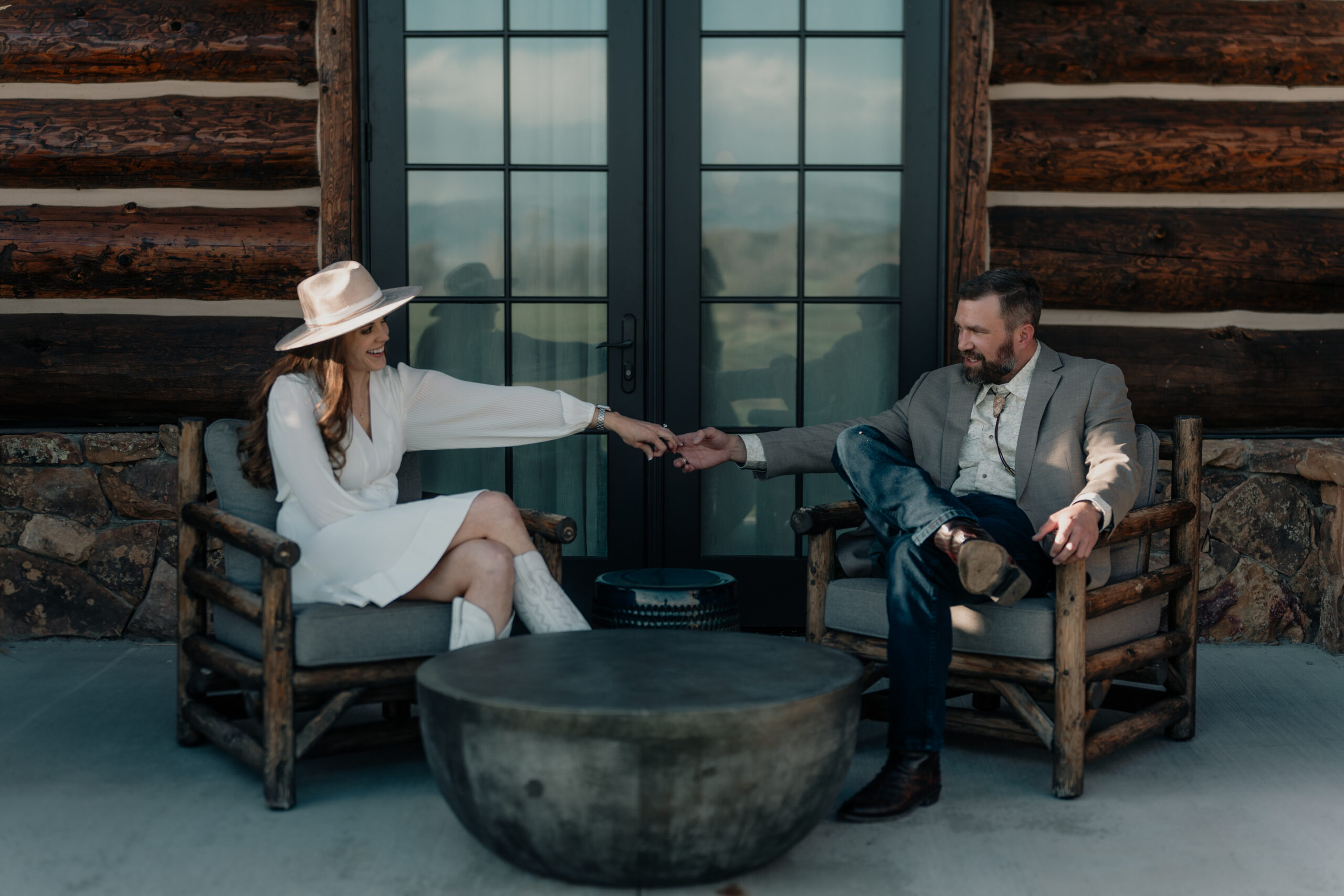 Couple's photos at Brush Creek Ranch 