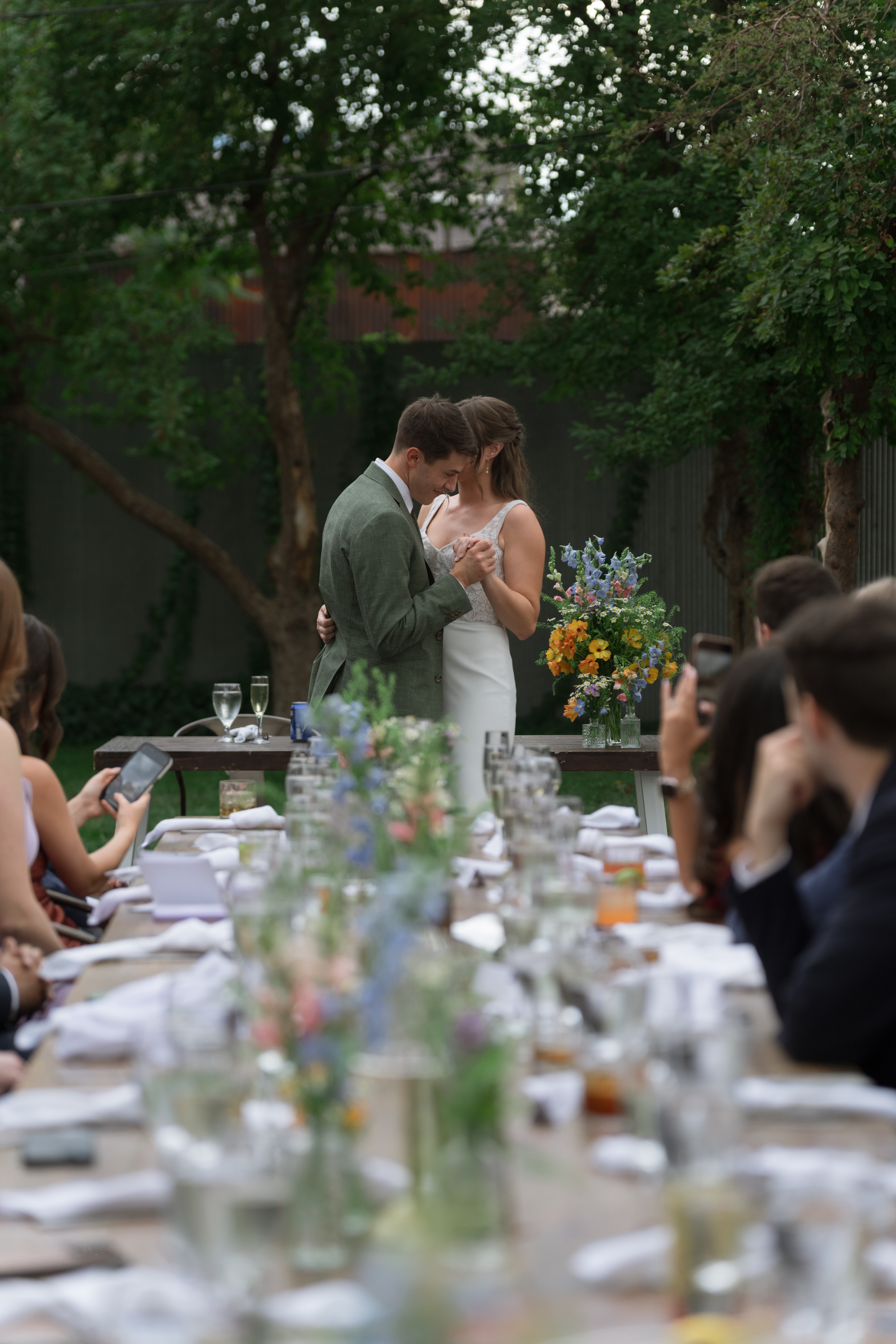 Denver couple dances at their reception.