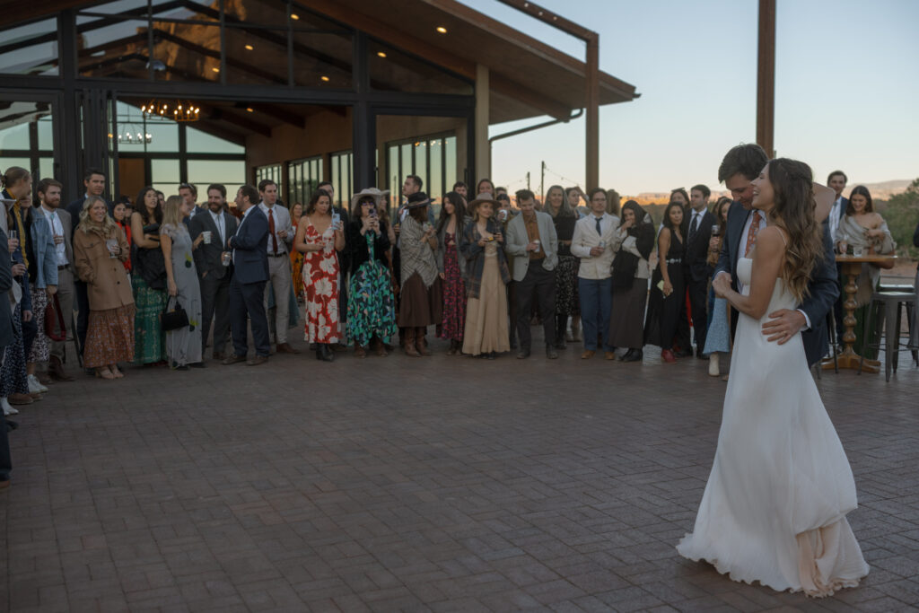 Couples first dance in Moab